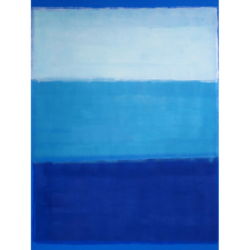 Blue Homage To Rothko by Drew Gaffney, 21.2" H x 17.2" W x 0.88" D, Black Single Picture Framed Paper, White