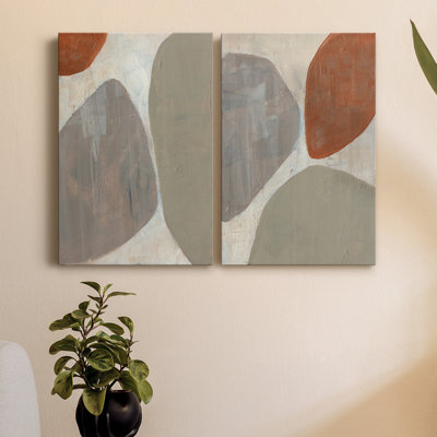 " Three Stones I " 2 - Pieces Painting Print
