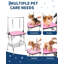 46" Dog Grooming Table with Adjustable Arm & Noose, Non-Slip Waterproof Top, Removable Mesh Storage Tray, 330 LBS Capacity, Black Legs & Pink Top-137644615-137644617