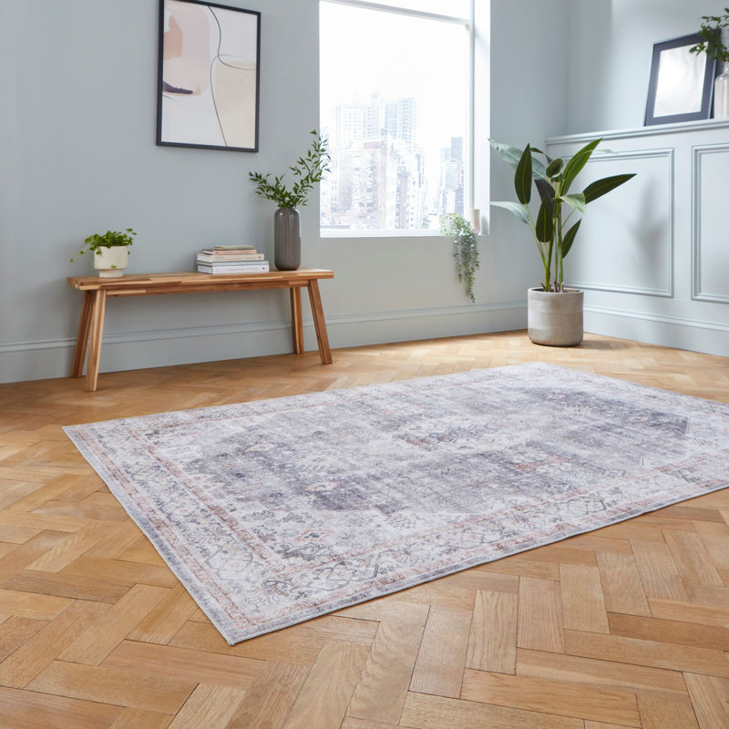 Tabriz area rug Digitally Printed Rectangle Grey, Rectangle 120 x 180cm