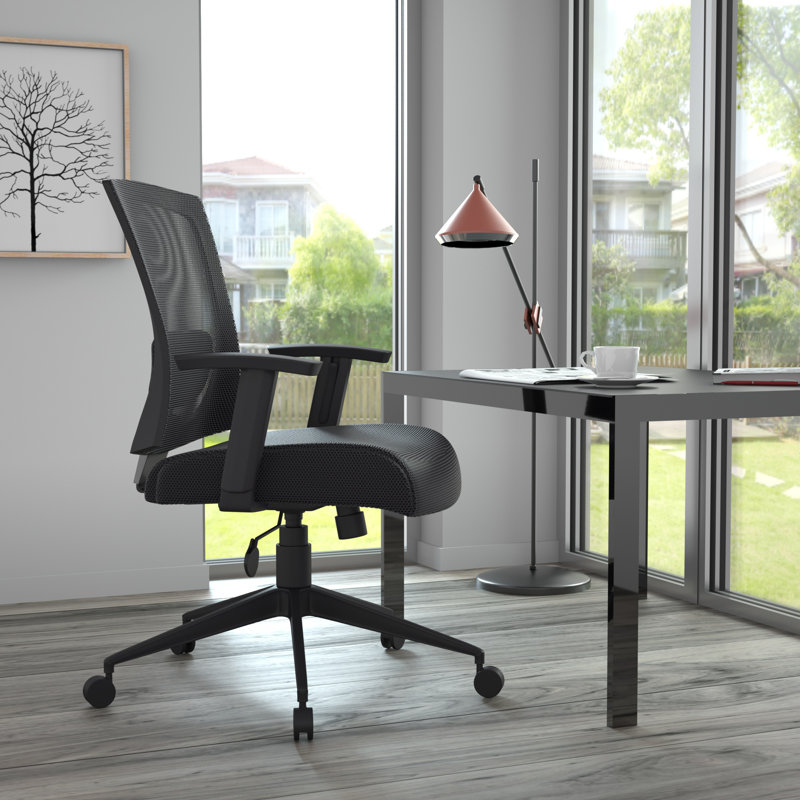 Black Mesh High Back Swivel Task Chair with Adjustable Arms