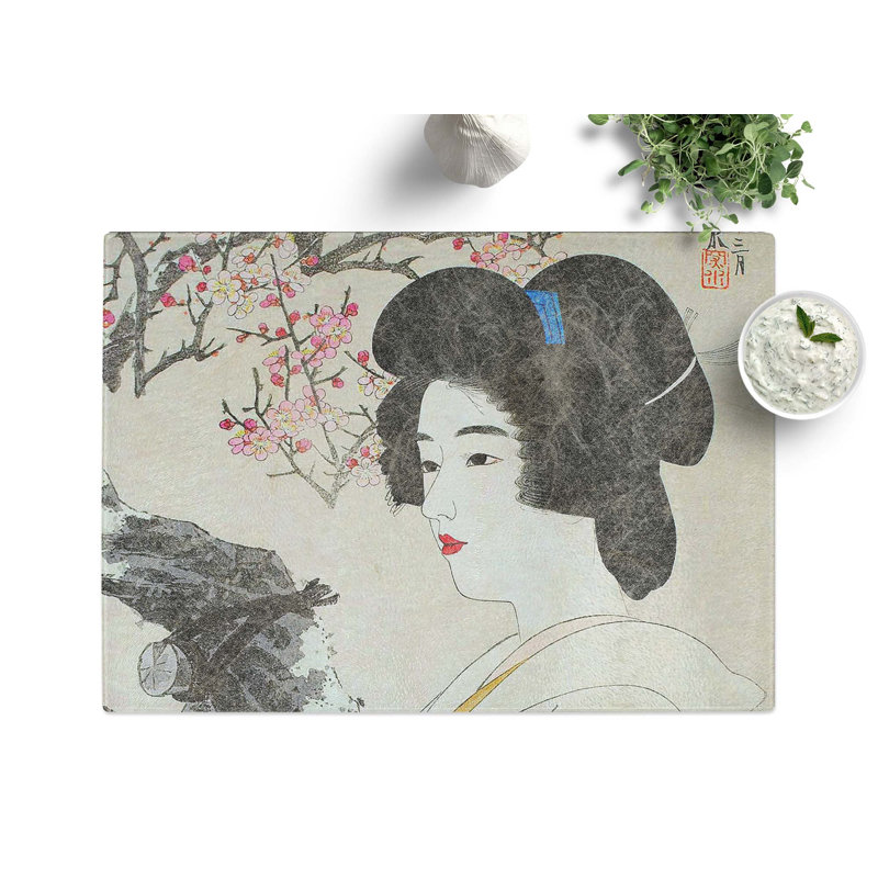 Tempered Glass Blossoms by Ito Shinsui Chopping Board, 28.5 cm x 20 cm