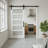 Glass Sliding MDF Barn Sliding Door Hardware Kit, Tempered Frosted Glass, Simple DIY Assembly-97620127