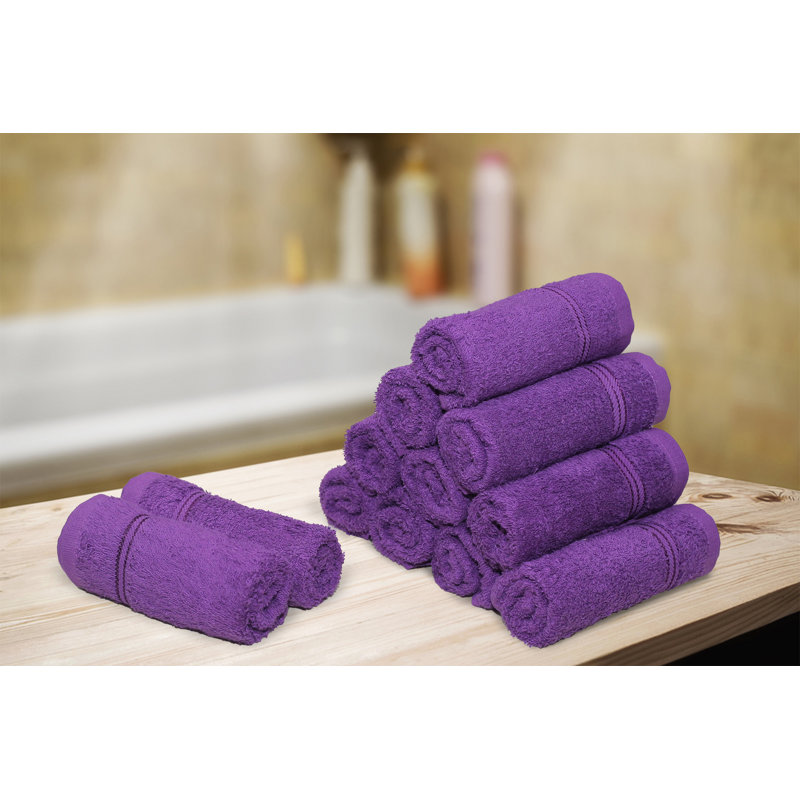 Norita 100% Cotton Washcloth Set, Plum