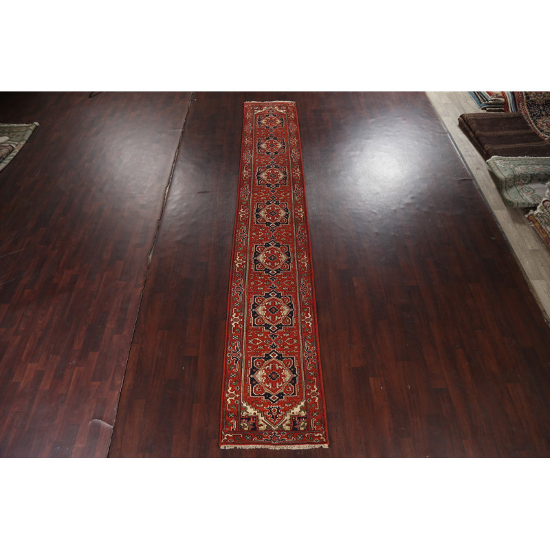 Tapis de couloir oriental traditionnel en laine fait à la main 3 x 16