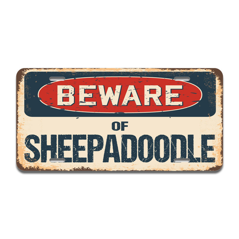 Cadre en aluminium Beware of Sheepadoodle
