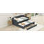Twin Size Upholstered Daybed With Trundle And Three Drawers