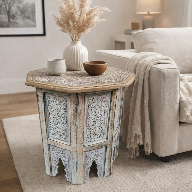 Douglaston Foldable Solid Wood End Table