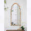 Grand miroir mural 22 po x 48 po à cadre crème et doré