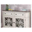 Armoire de service traditionnelle blanche antique avec portes et tiroirs en verre pour le rangement de la salle à manger