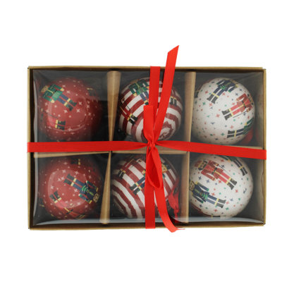 8cm Block Print Polyurethane Nutcrackers Bauble