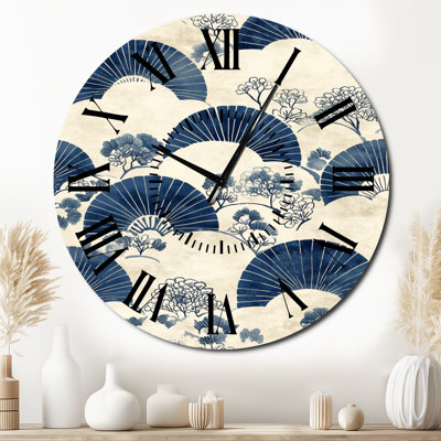 Komon Rhythm in Indigo - Geometric Metal Wall Clock