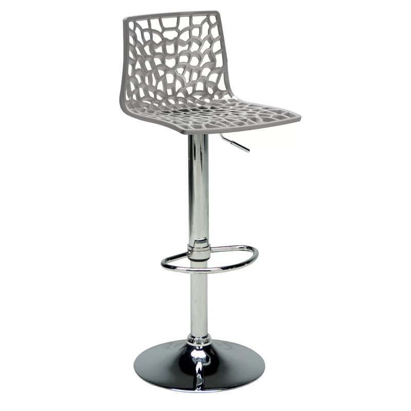 Tabouret de bar à hauteur ajustable Spider - Jute brillant, Gris