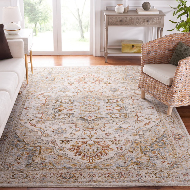 Hamilton 110 Area Rug In Ivory / Blue, Rectangle 5'3" x 7'6"