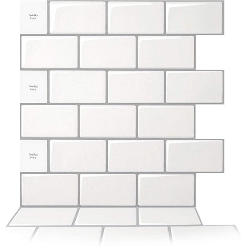 10 Sheet Peel And Stick Backsplash Subway 3D Wall Panels