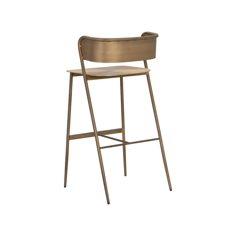 Syed Bar Stool, Antique Gold, Counter Stool (25.50” Seat Height)