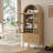 71" Tall Arched Cabinet With Wine Rack, Kitchen Pantry Storage Cabinets With 2 Fluted Drawers And Glass Doors, Modern Display Bookcase