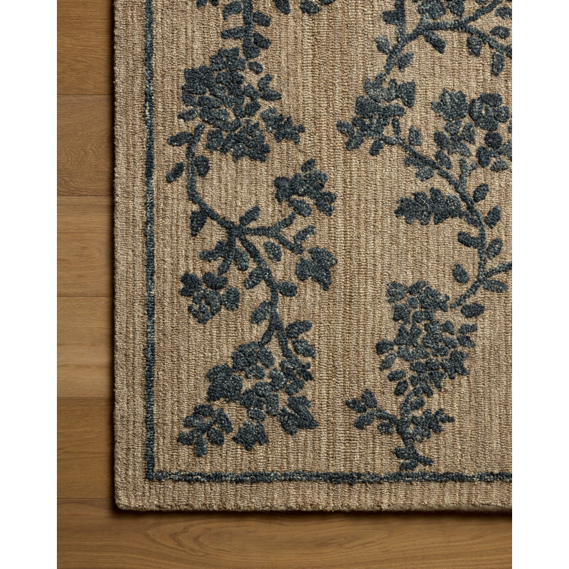 Tapis latte / bleu marine Magnolia Home par Joanna Gaines x Loloi Winslet, 9'3" x 13'