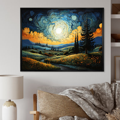 «Vangogh The Swaying Cypress III», encadrée sur toile par Vincent Van Gogh, peinture