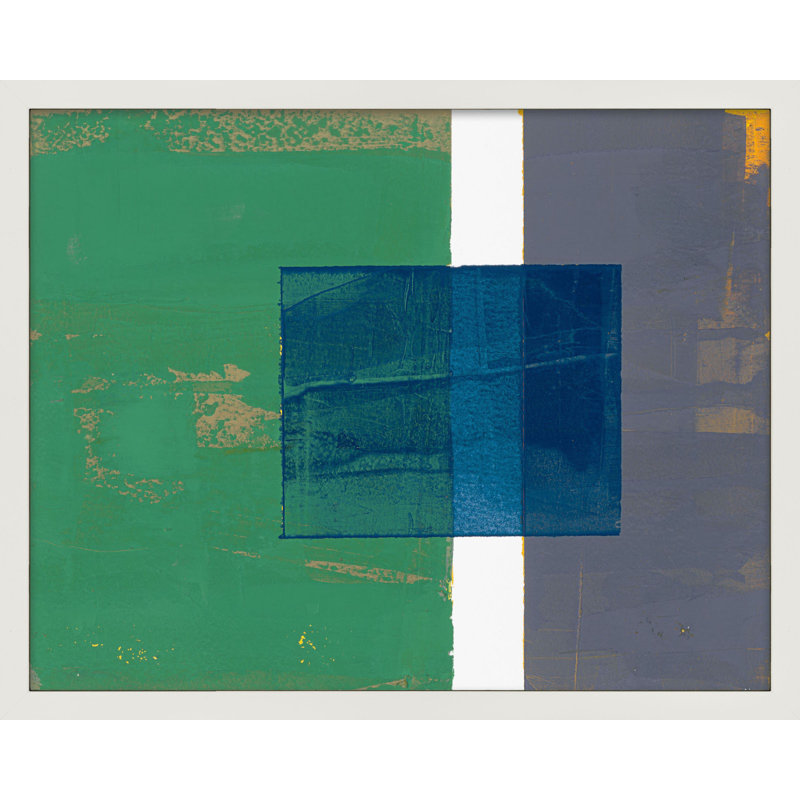 «Bold In Blue 1» par Andrea Stokes - reproduction de cadre photo, Cadre blanc, H 16 po x l 20 po x P 1,38 po