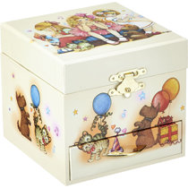 Wooden Jewelry Box With Dancing Ballerina