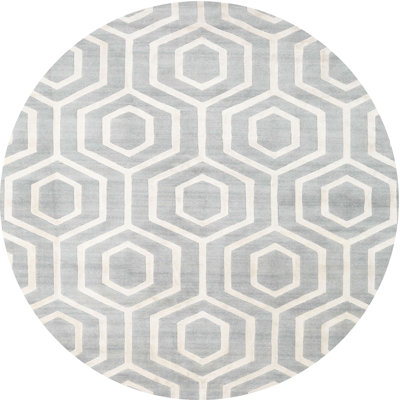 Tapis gris/zone blanche contemporaine