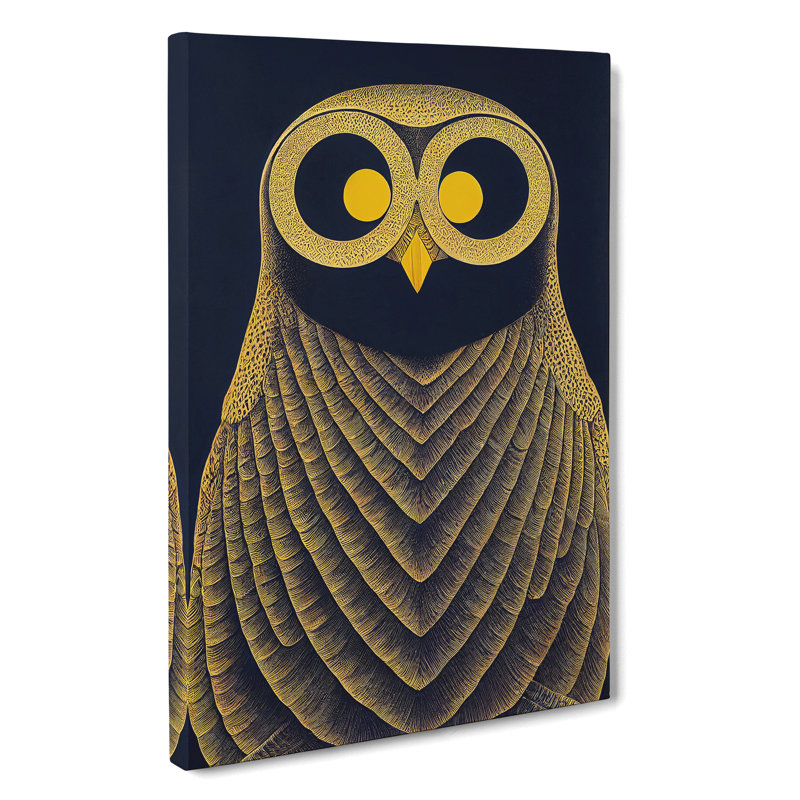 Antique Owl Art No.4 - Wrapped Canvas, 76cm H x 50cm W x 3cm D