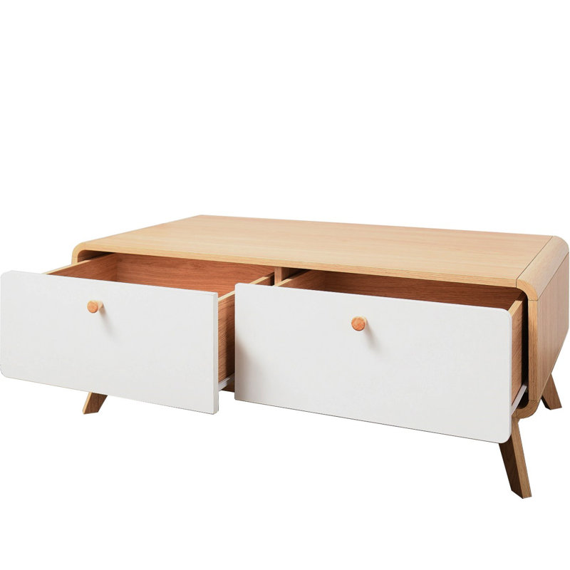 Allensby Unfinished TV Stand for TVs up to 43", Oak/White