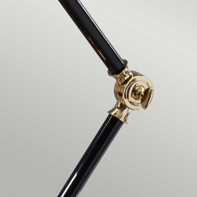 Evie Metal Desk Lamp, Black/Polished brass