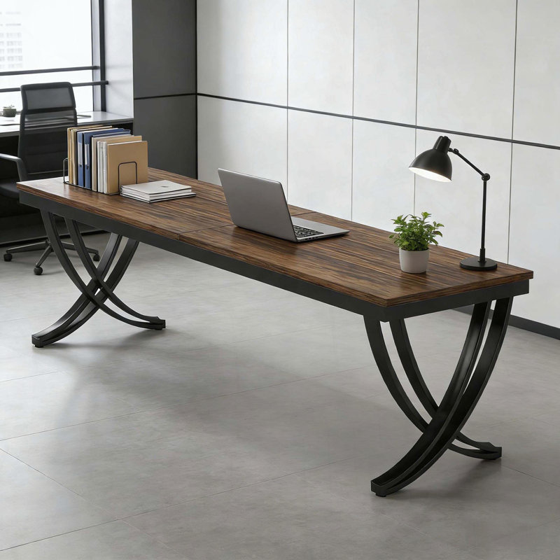 Dual Computer Desk with Industrial Style