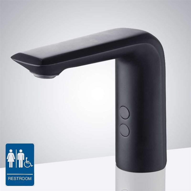 Matte Black Automatic Touchless Faucet with Commercial Motion Sensor Operation