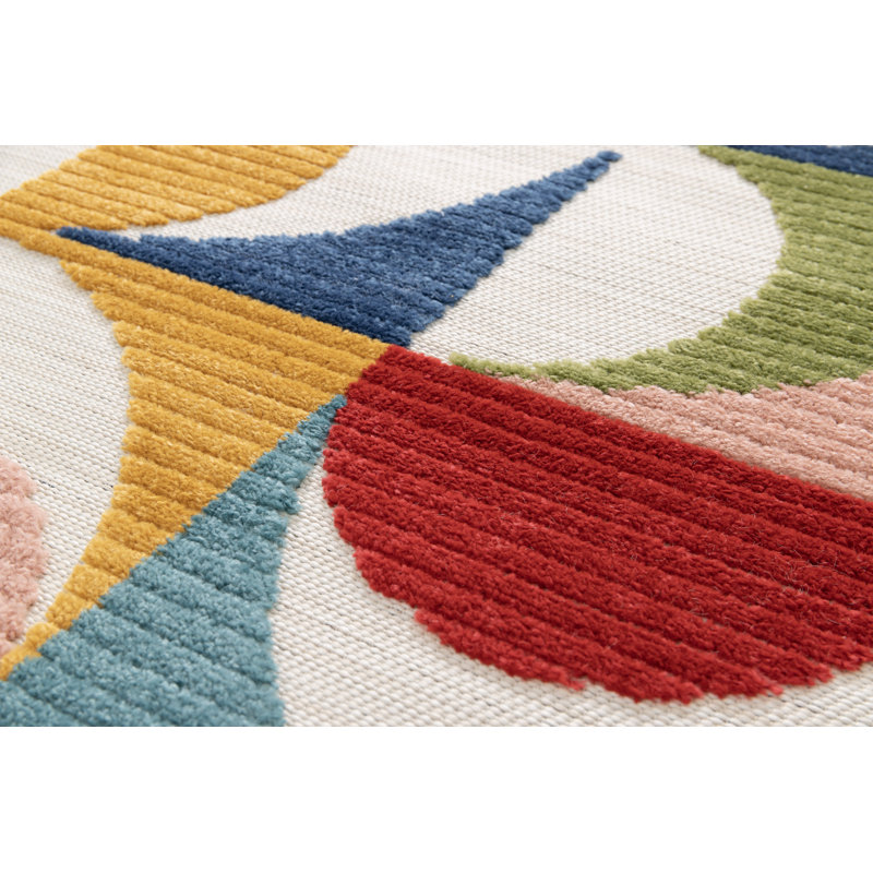 Baylee Geometric Shapes Flatweave Indoor / Outdoor Area Rug, Rectangle 160 x 230cm