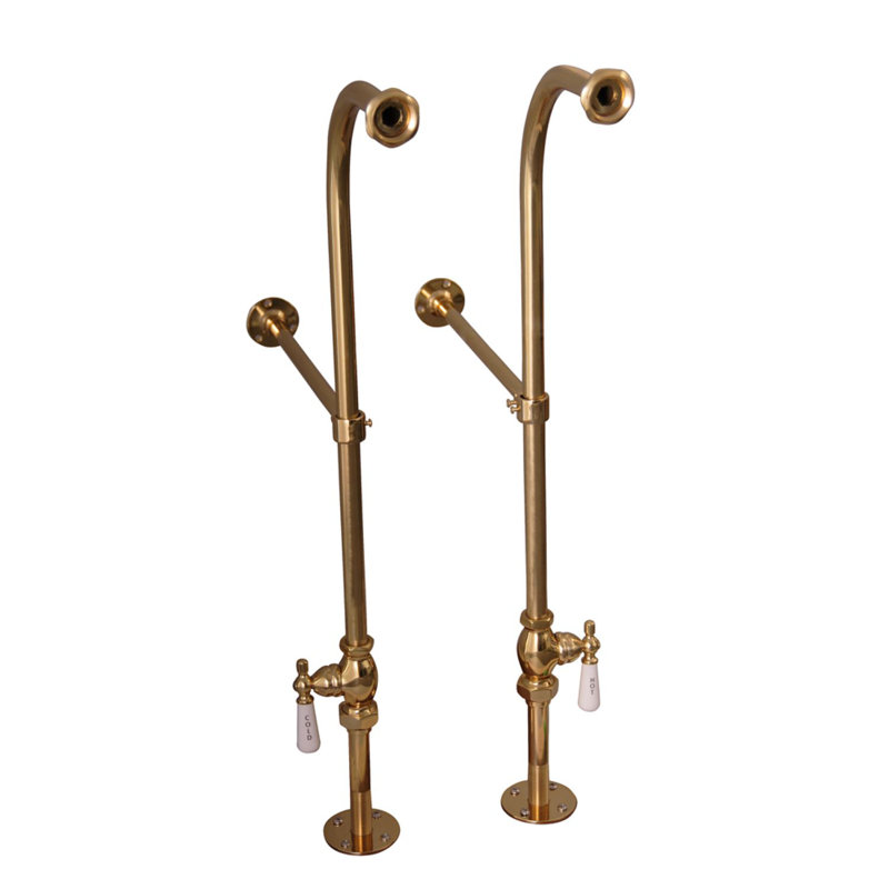 54'' x 30'' Soaking Cast Iron Bathtub, Polished Brass