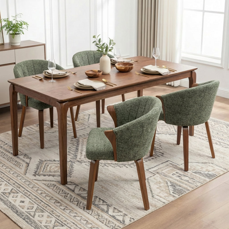 Devault Upholstered Dining Chair, Green