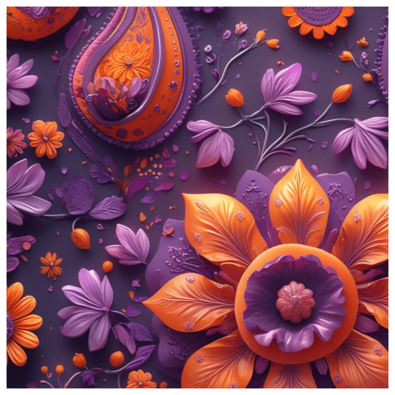 Couvertures florales mauves à motif cachemire, 60in W x 80in H