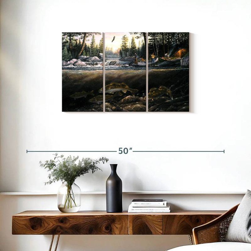 Brampt Fishing The Falls, 20" H x 33" W