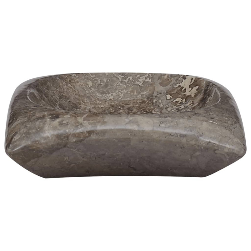 VidaXL Marble Rectangular Bathroom Sink, Gray