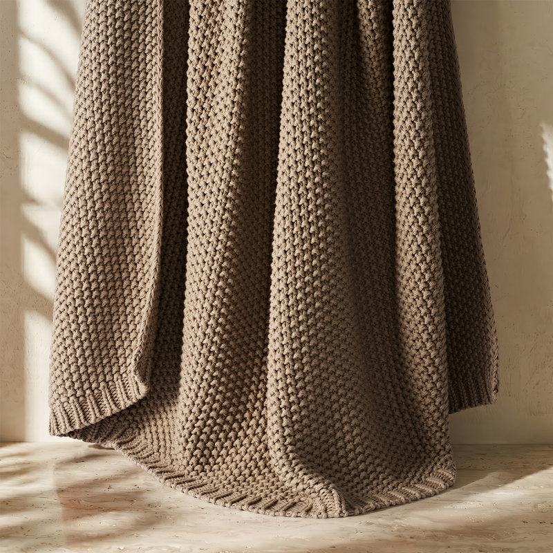 Jeté en coton EverGrace, Throw (50" x 60"), Stone Taupe