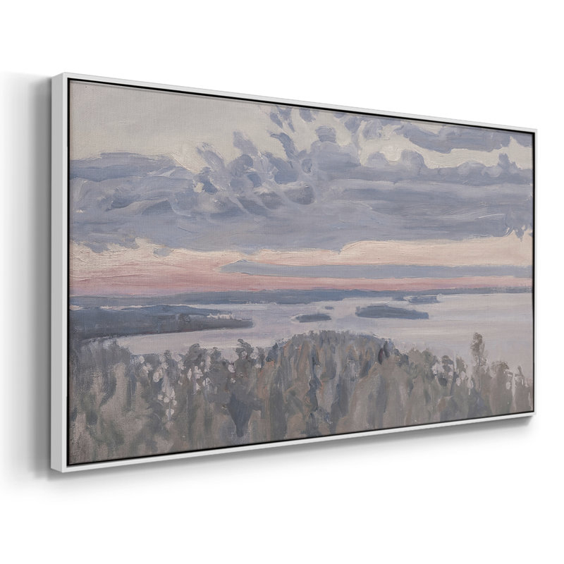 Série paysage - CMXLIV - Toile tendue avec châssis encadré - Prêt à être accroché, H 17 po x l 33 po, Blanc