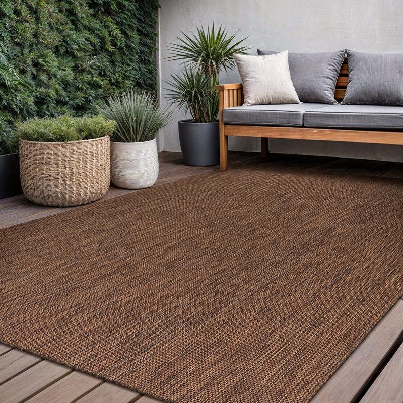 Brown Indoor/Outdoor Rug, Rectangle 9' x 12'