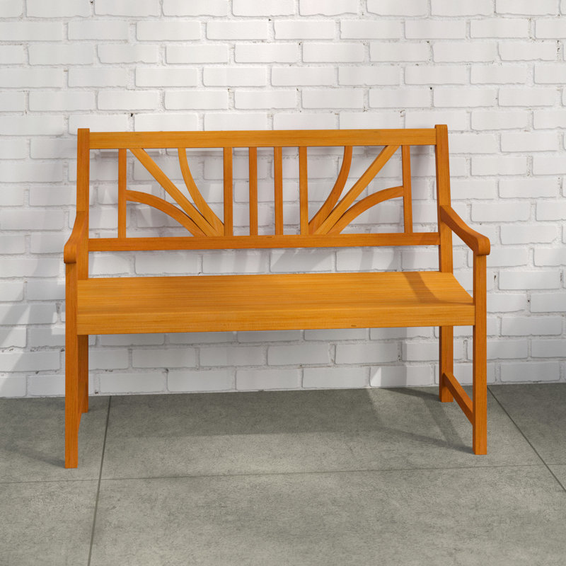 Adish Wooden Bench, 88cm H x 120cm W x 61cm D