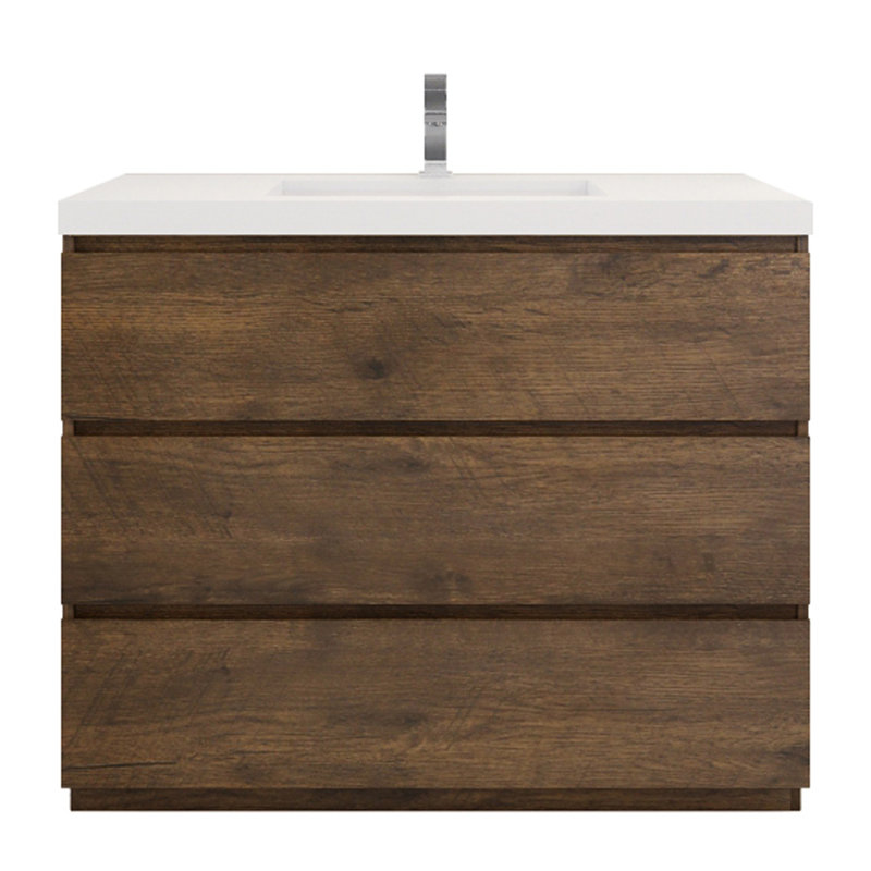 Ensemble de meuble-lavabo simple 42 po Ayele, Bois de rose