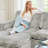 Knaack Plush Wide Corduroy Large Sectional Modular Sofa, Livingroom 8 Seats 137.8'' Wide Sofa Bed With Detachable Back/Seat Cushions-329374772