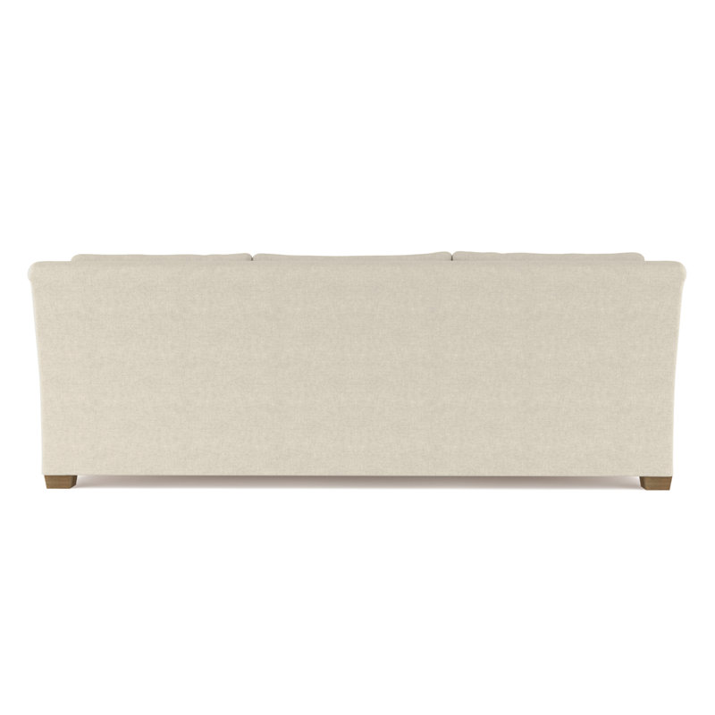 Thompson Rolled Slope-Arm Sofa, 32" H x 84" W x 46" D, Box Weave Linen Oyster, Natural