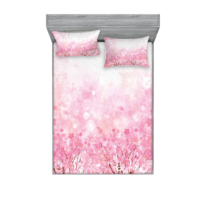 Ensemble de taie décorative et coussin décoratif rose pâle Ambesonne, Ensemble de draps pour très grand lit californien