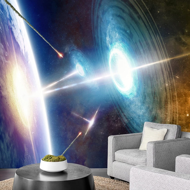 Planet In Outer Space Galaxy Border, 100" L x 144" W