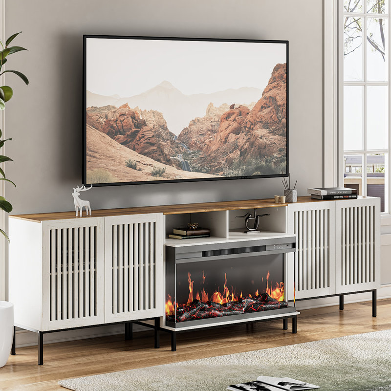 Meuble télé avec foyer, 100.4"