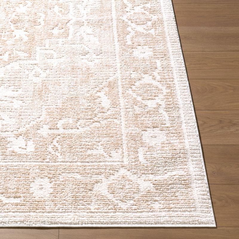 Tapis tissé à la machine ELLE Decor X Livabliss Odeon, Rectangle 2 pi x 2 pi 11 po, Crème