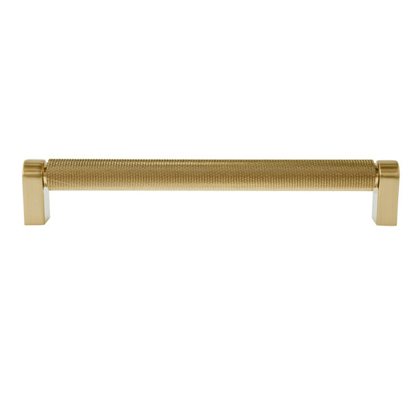 Solid Satin Brass texture No. 2 Knurled Drawer Pulls and Knobs