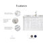 60" Palace Collection Quartz Carrara Cashmere Grey Bathroom Vanity Set With Hardware And F2-0012 Faucets in Chrome Finish-314139939-314139940